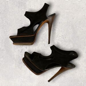𝅺: : YSL Yves Saint Laurent Platform Sandals Stiletto Heels : :​